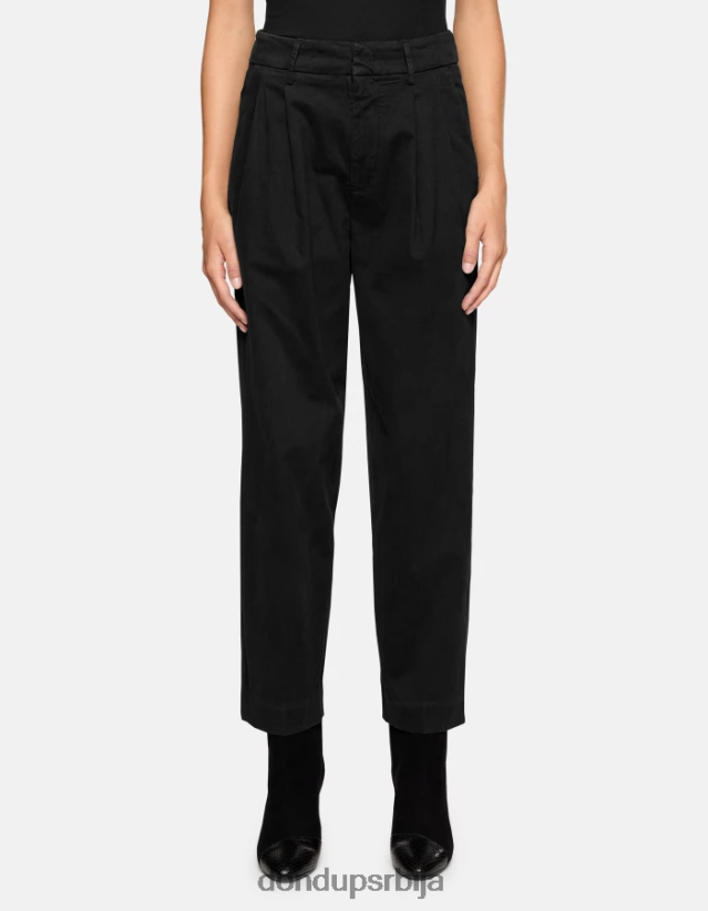 Схерил памучне панталоне слободног кроја Жене 662008237 црн DONDUP Одећа
