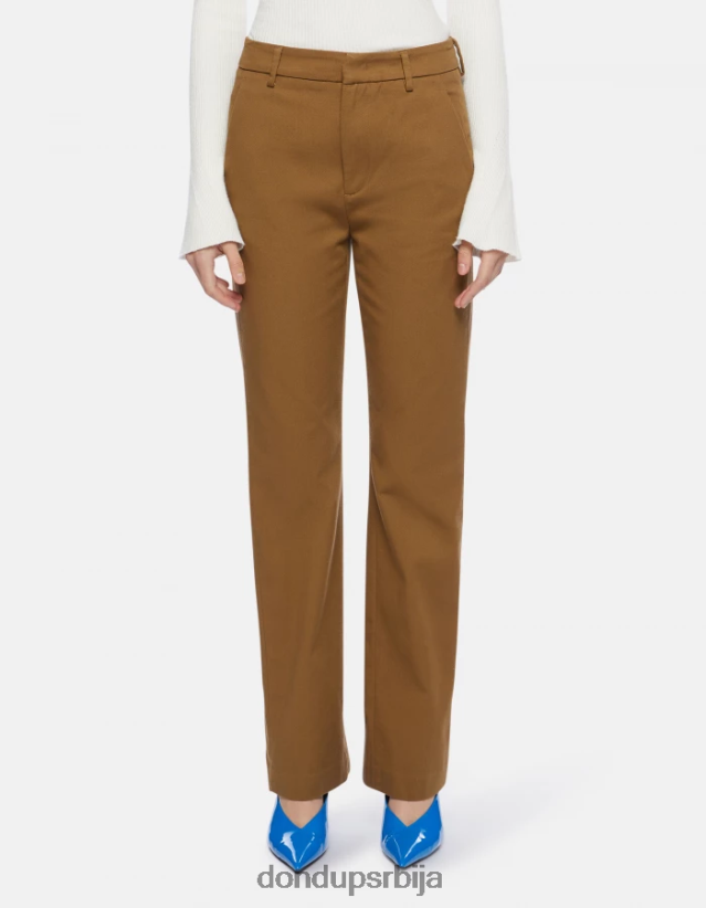 памучне панталоне нормалног кроја Жене 662008149 каки DONDUP Одећа памучне панталоне нормалног кроја Жене 662008149 каки DONDUP Одећа
