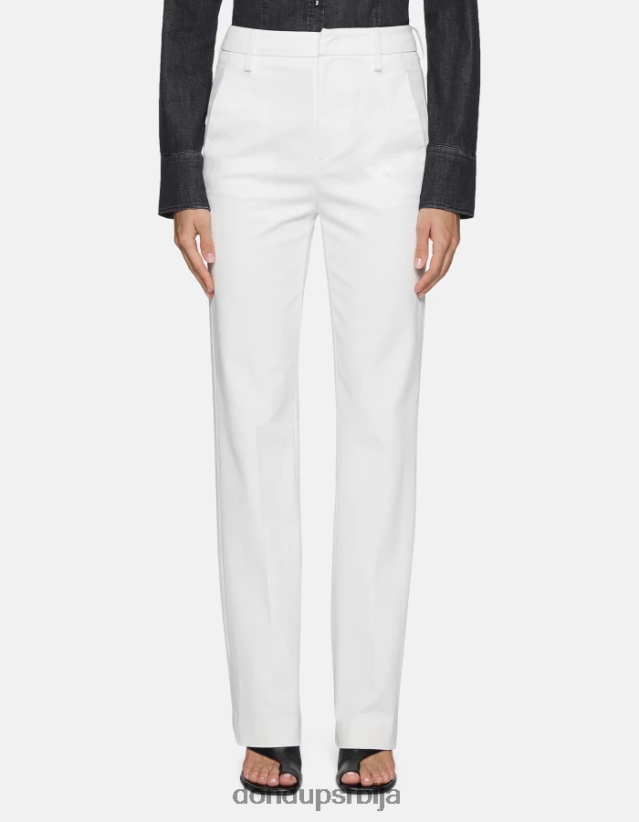 памучне панталоне нормалног кроја Жене 662008150 бео DONDUP Одећа памучне панталоне нормалног кроја Жене 662008150 бео DONDUP Одећа