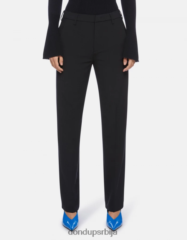вунене панталоне нормалног кроја Жене 662008196 црн DONDUP Одећа вунене панталоне нормалног кроја Жене 662008196 црн DONDUP Одећа