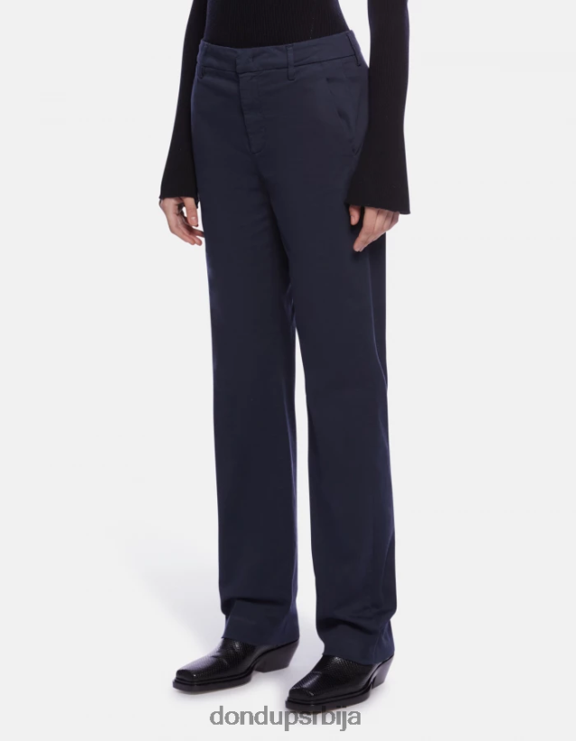 сатенске панталоне нормалног кроја Жене 662008203 Морнарско плаво DONDUP Одећа сатенске панталоне нормалног кроја Жене 662008203 Морнарско плаво DONDUP Одећа