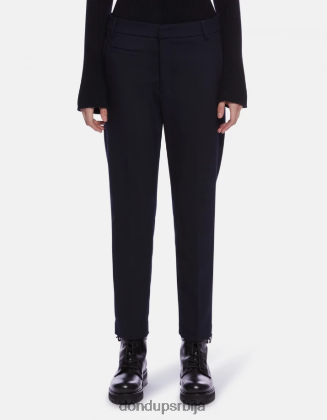 ариел панталоне од мешавине вуне од 27 инча у облику шаргарепе Жене 662008145 Морнарско плаво DONDUP Одећа