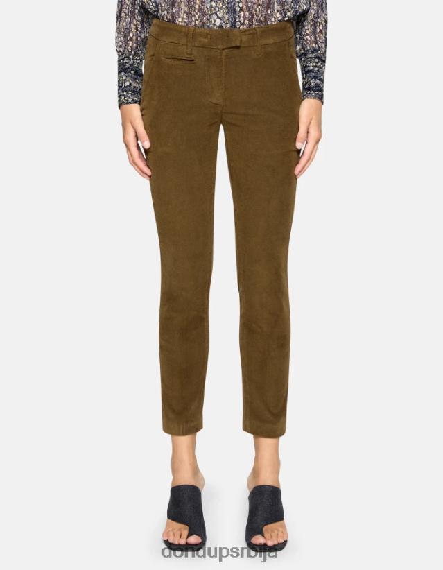 савршене уске панталоне од сомота Жене 662008154 Војничко зелена DONDUP Одећа