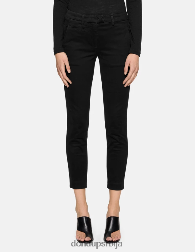 савршене памучне панталоне танког кроја Жене 662008177 црн DONDUP Одећа