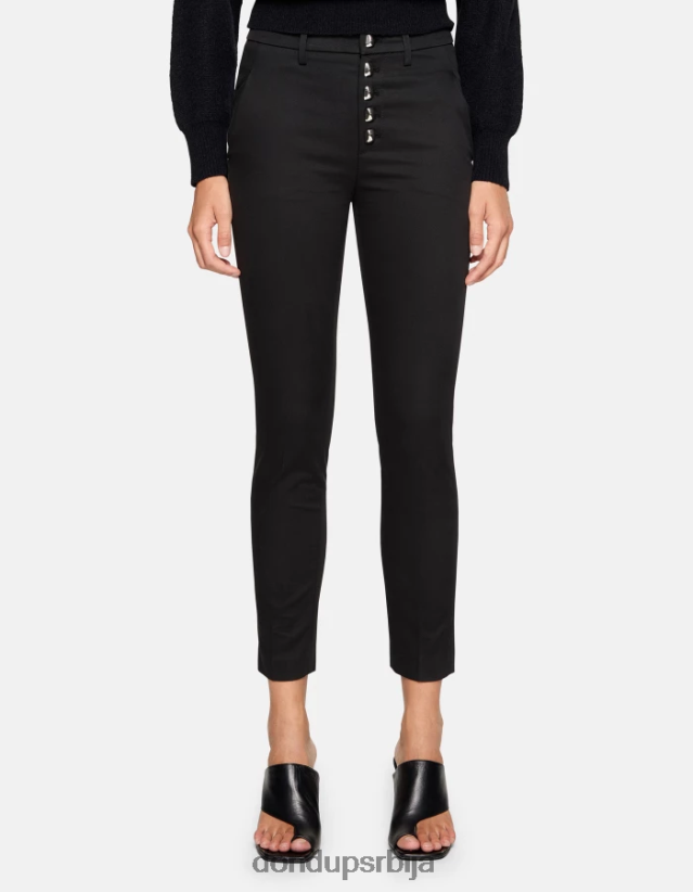 кармен памучне панталоне слим фит Жене 662008206 црн DONDUP Одећа