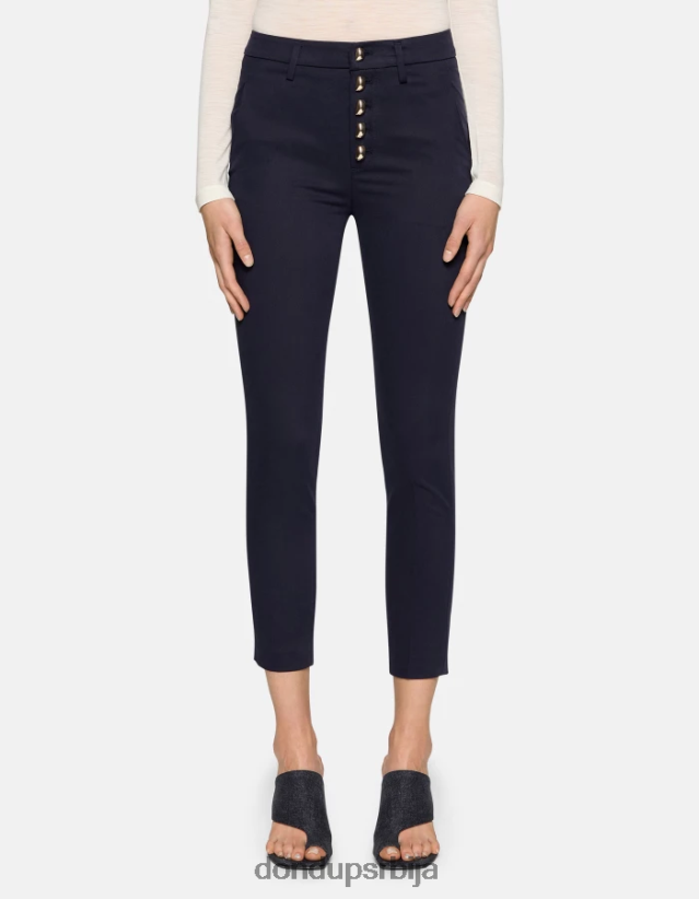 кармен памучне панталоне слим фит Жене 662008208 Морнарско плаво DONDUP Одећа