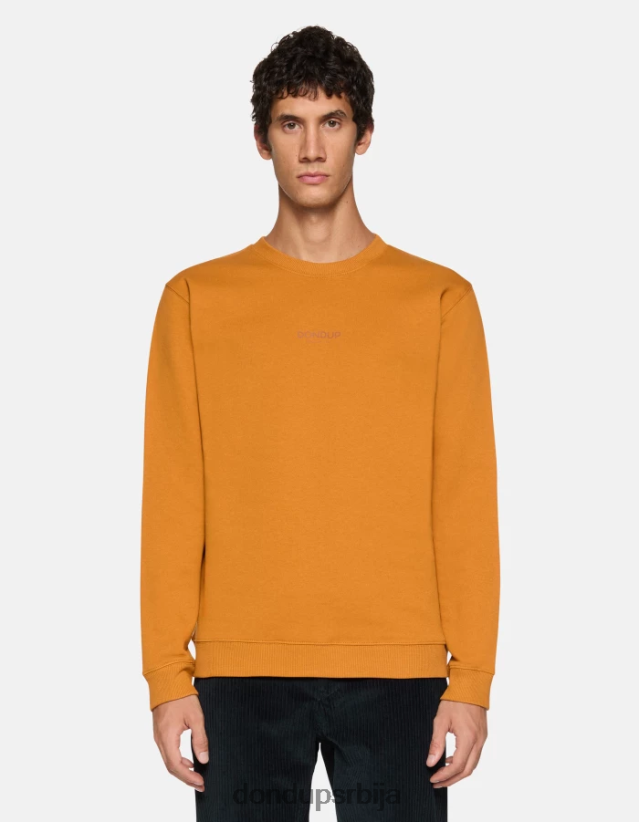 дуксерица нормалног кроја са округлим изрезом мушкарци 662008821 окер жута DONDUP Одећа дуксерица нормалног кроја са округлим изрезом мушкарци 662008821 окер жута DONDUP Одећа