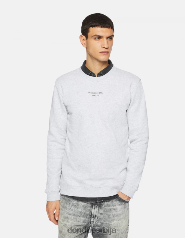 дуксерица нормалног кроја са округлим изрезом мушкарци 662008832 сива DONDUP Одећа дуксерица нормалног кроја са округлим изрезом мушкарци 662008832 сива DONDUP Одећа