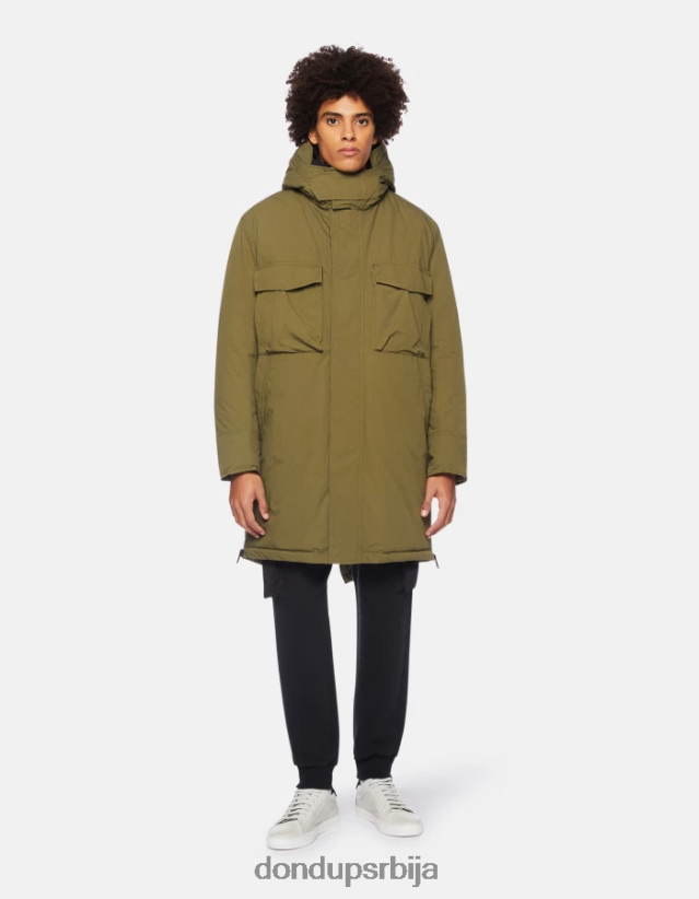 Парка слободног кроја од техничке тканине мушкарци 662008904 жалфија зелена DONDUP Одећа