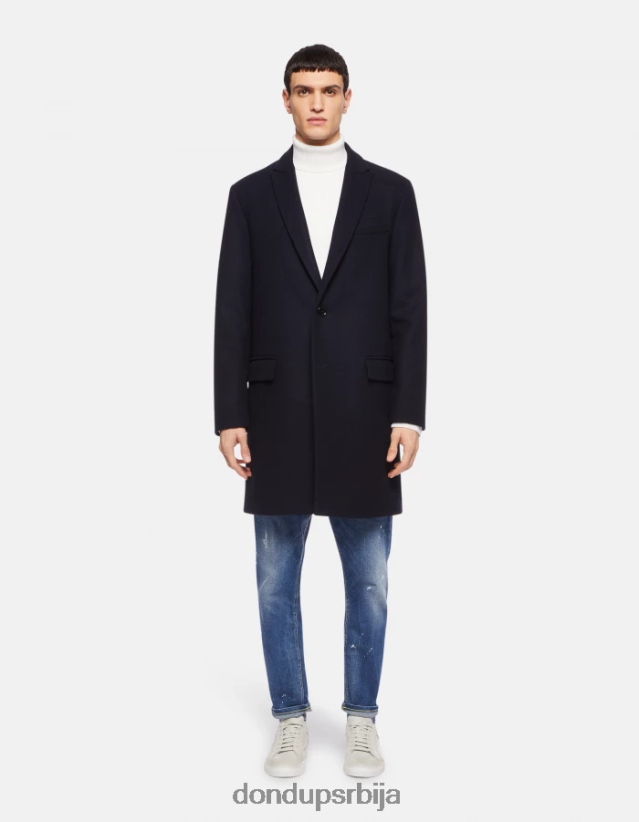 једноструки сукнени капут мушкарци 662008911 Морнарско плаво DONDUP Одећа