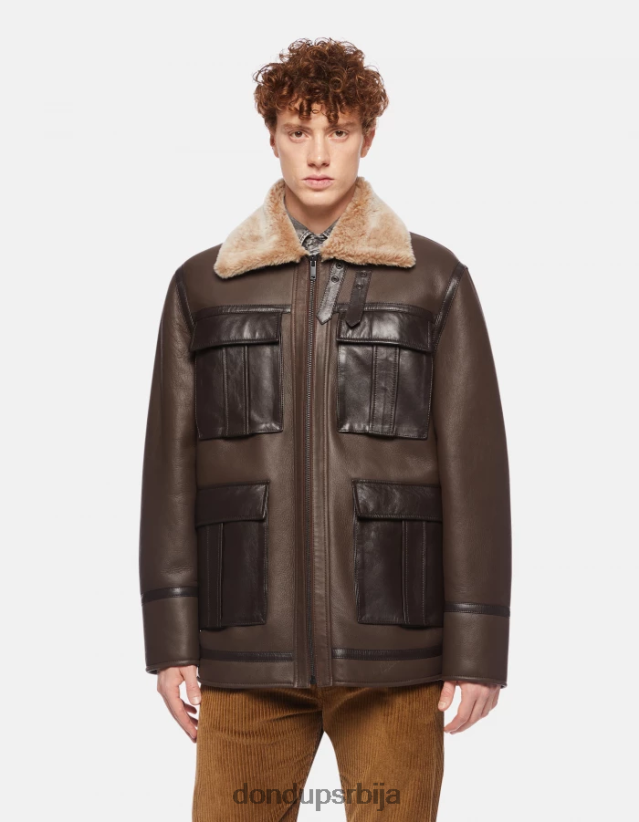 капут од напа од стриженог капут нормалног кроја мушкарци 662008914 циоццолато DONDUP Одећа