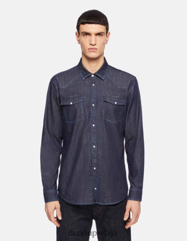уске џинс кошуље у западном стилу мушкарци 662008858 Плави DONDUP Одећа