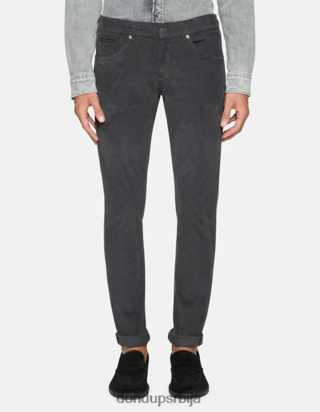 џорџ сомотне уске панталоне мушкарци 662008644 фумо DONDUP Одећа