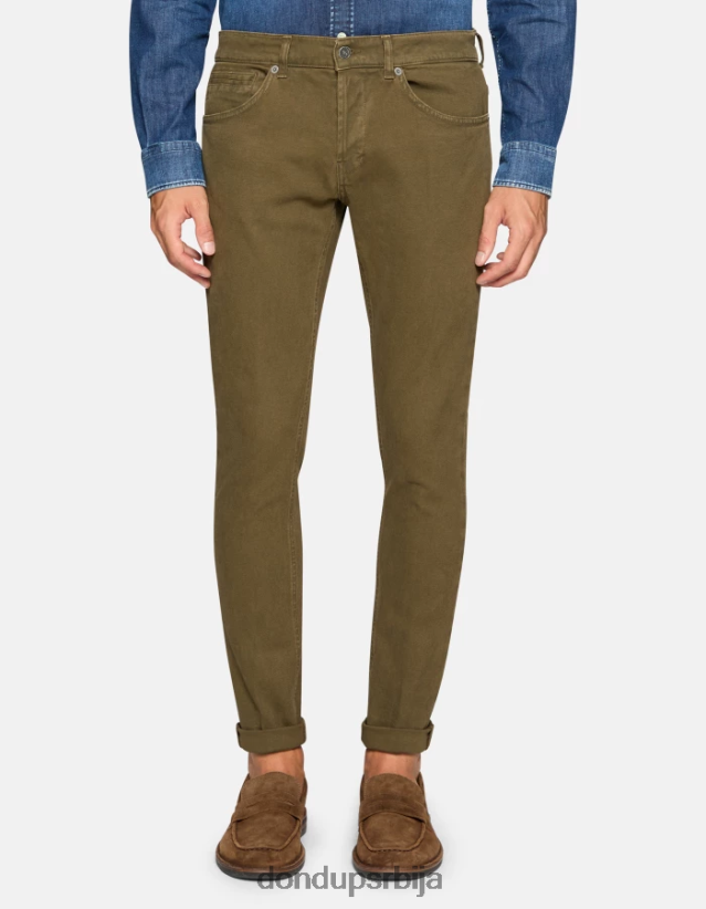 џорџ памучне уске панталоне мушкарци 662008650 Војничко зелена DONDUP Одећа