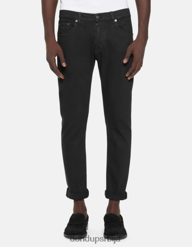 ицон фармерке регуларног кроја од растезљивог тексаса мушкарци 662008581 црн DONDUP Одећа ицон фармерке регуларног кроја од растезљивог тексаса мушкарци 662008581 црн DONDUP Одећа