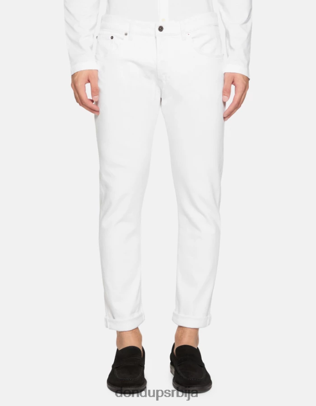 ицон фармерке регуларног кроја од растезљивог тексаса мушкарци 662008582 бео DONDUP Одећа ицон фармерке регуларног кроја од растезљивог тексаса мушкарци 662008582 бео DONDUP Одећа