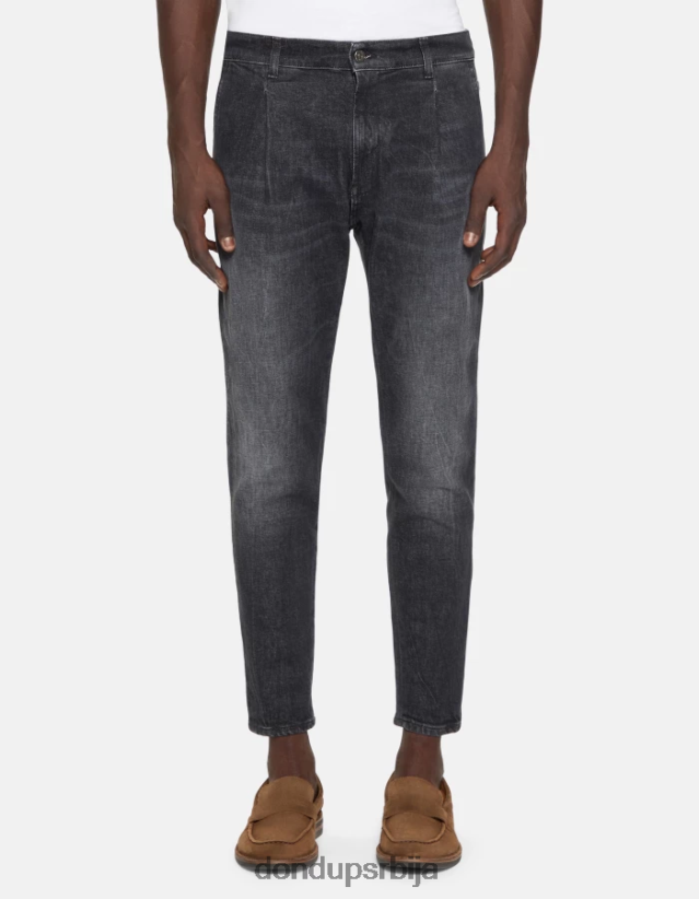 паул фармерке кроја шаргарепе од растезљивог тексаса мушкарци 662008610 црн DONDUP Одећа