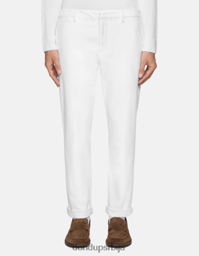Јое памучне панталоне у облику шаргарепе мушкарци 662008749 бео DONDUP Одећа
