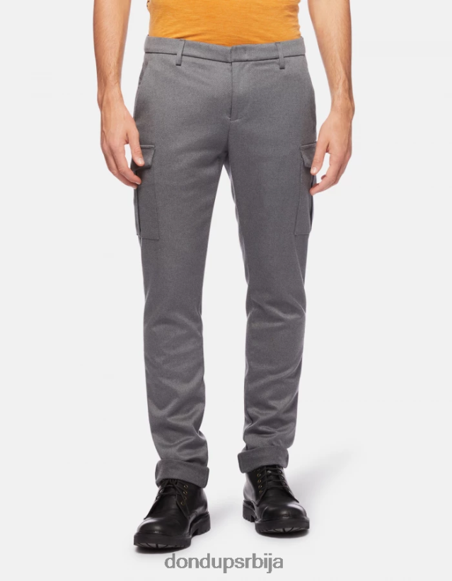 едди слим-фит панталоне од вуне и памука од 34 инча мушкарци 662008788 сива DONDUP Одећа