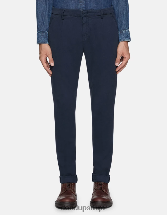 гауберт уске памучне панталоне са стрелицама мушкарци 662008725 Морнарско плаво DONDUP Одећа