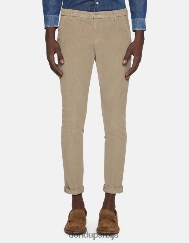 гауберт уске панталоне од сомота мушкарци 662008762 таупе DONDUP Одећа