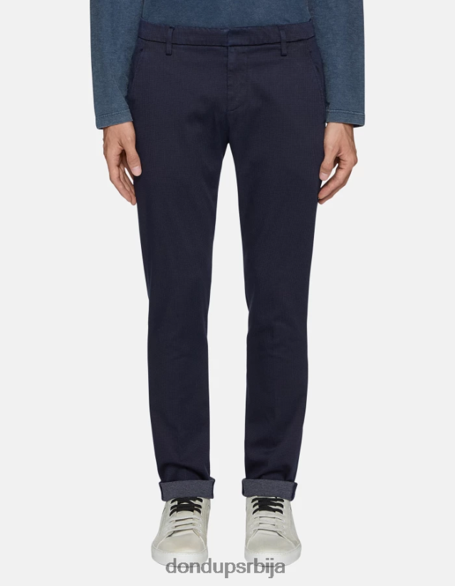 гауберт уске панталоне од штампаног памука мушкарци 662008774 Плави DONDUP Одећа
