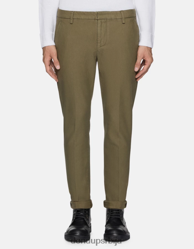 гауберт памучне панталоне слим фит мушкарци 662008780 жалфија зелена DONDUP Одећа