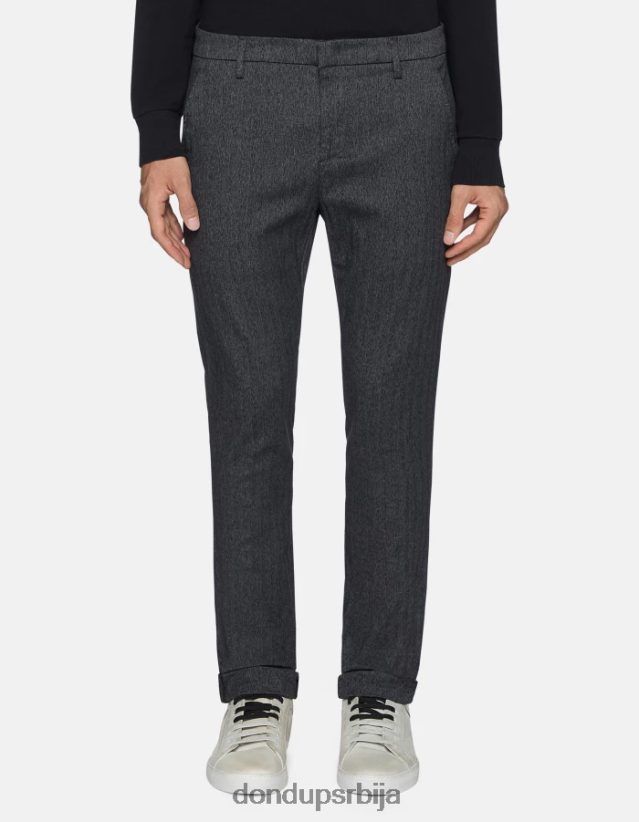 гауберт уске панталоне од штампаног памука мушкарци 662008783 сива DONDUP Одећа