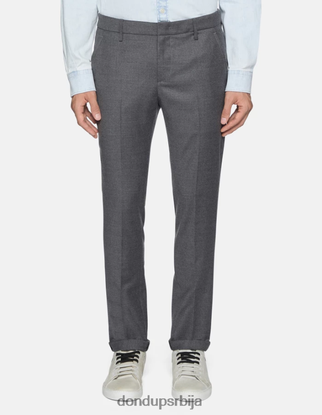 гауберт фланелске панталоне слим фит мушкарци 662008784 сива DONDUP Одећа