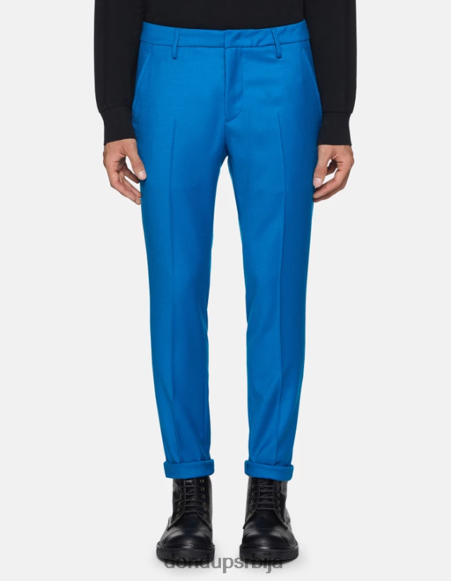 гауберт фланелске панталоне слим фит мушкарци 662008785 тиркизно DONDUP Одећа